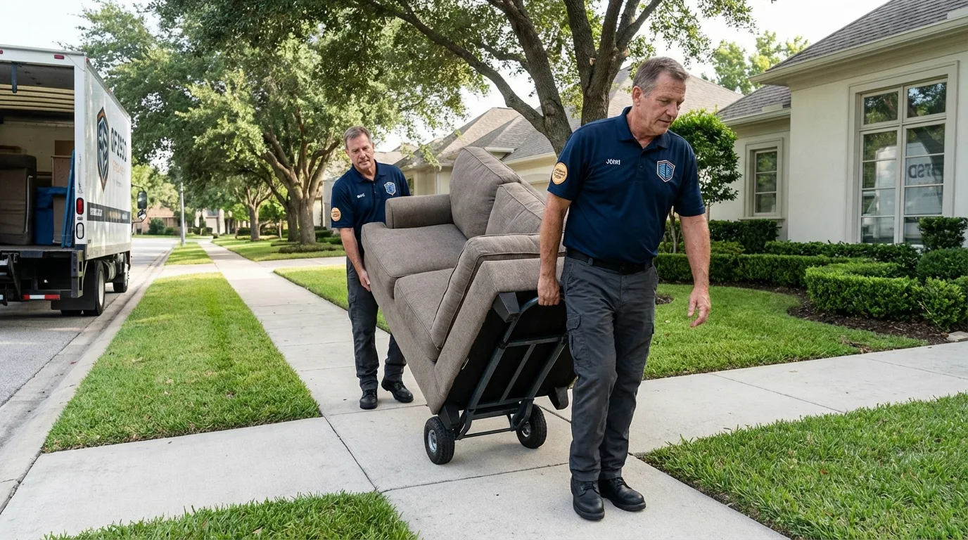 Local residential moving crew loading furniture in Coalfield, TN
